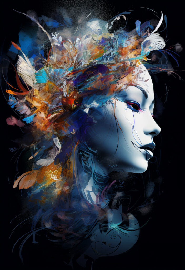 Graphic design inspired by AI and classic poetry fusion.